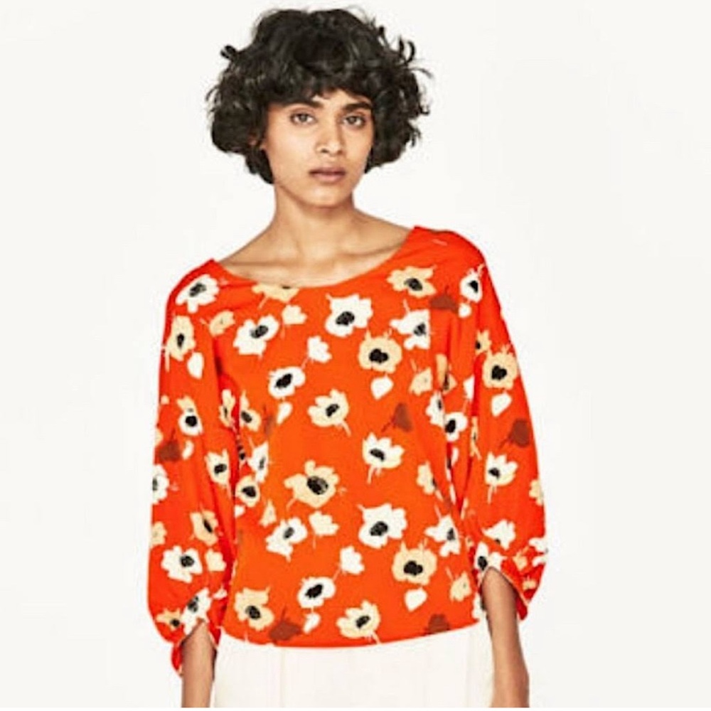 Zara floral top, size large